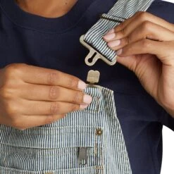 CARHARTT Women's 103042 Relaxed Fit Denim Railroad Stripe Bib Overall -Fam By Style 2089821 476 alt6