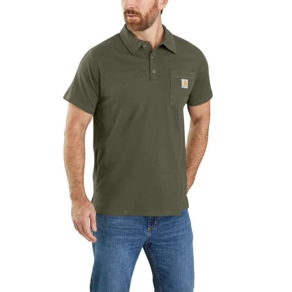 CARHARTT Men's 103569 Force Relaxed Fit Midweight Short-Sleeve Pocket Polo, Extended Sizes 2 CARHARTT Men's 103569 Force Relaxed Fit Midweight Short-Sleeve Pocket Polo, Extended Sizes - Image 2