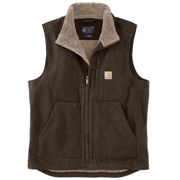 CARHARTT Men's 104277 Loose Fit Washed Duck Sherpa-Lined Mock-Neck Vest, Extended Sizes 1 CARHARTT Men's 104277 Loose Fit Washed Duck Sherpa-Lined Mock-Neck Vest, Extended Sizes