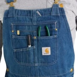 CARHARTT Men's 104672 Loose Fit Denim Bib Overalls -Fam By Style 2089880 032 alt4