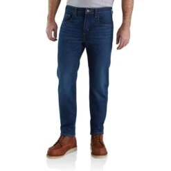 CARHARTT Men's 104945 Force Straight Fit Low Rise 5-Pocket Tapered Jeans 7 CARHARTT Men's 104945 Force Straight Fit Low Rise 5-Pocket Tapered Jeans -Fam By Style 2089894 438 alt2