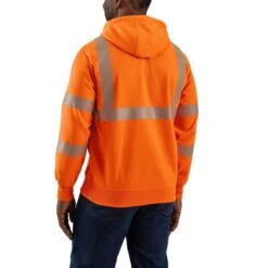 CARHARTT Men's 104987 High-Visibility Rain Defender Loose Fit Midweight Class 3 Sweatshirt -Fam By Style 2089904 845 alt2