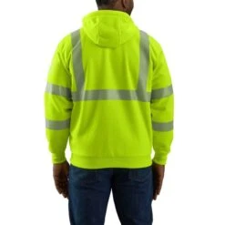 CARHARTT Men's 104988 High-Visibility Rain Defender Loose Fit Midweight Thermal-Lined Full-Zip Class 3 Sweatshirt, Extended Sizes -Fam By Style 2089907 335 alt2