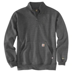 CARHARTT Men's 105028 Flame Resistant Force Loose Fit Midweight Quarter-Zip Sweatshirt, Extended Sizes