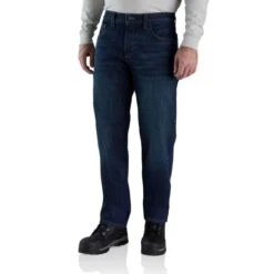 CARHARTT Men's 105079 Flame Resistant Rugged Flex Relaxed Fit 5-Pocket Jeans -Fam By Style 2089916 456 alt2