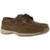 ROCKPORT WORKS Women's Sailing Club 3 Eye Tie Steel Toe Boat Shoe, Brown
