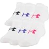 UNDER ARMOUR Girls' Essential No Show Socks, 6-Pack