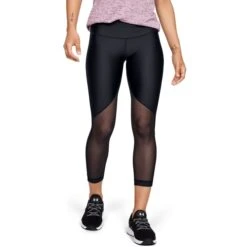 UNDER ARMOUR Women's HeatGear Mesh Graphic Ankle Crop Training Pants -Fam By Style 2060347 001 alt2