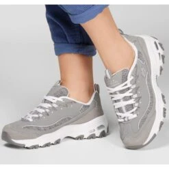 SKECHERS Women's D'lites Memory Foam Trainers -Fam By Style 2061294 004 alt5