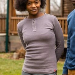 EMS Women's Lakeside Waffle Long-Sleeve Henley -Fam By Style 2062028 006 alt2