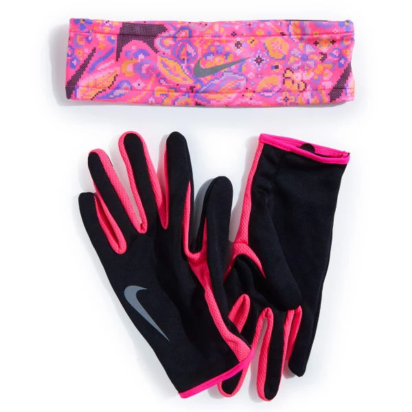 NIKE Women's Dri-Fit Running Headband And Gloves Set 1 NIKE Women's Dri-Fit Running Headband And Gloves Set