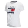 TOMMY HILFIGER Women's Logo Knot Front Tee