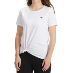 TOMMY HILFIGER SPORT Women's Knot Front Short Sleeve Tee