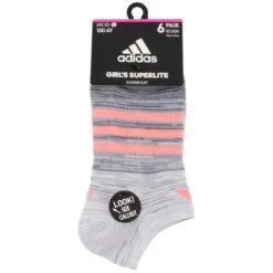 ADIDAS Girls' Superlite No-Show Socks, 6 Pairs 7 ADIDAS Girls' Superlite No-Show Socks, 6 Pairs -Fam By Style 2074403 004 alt3