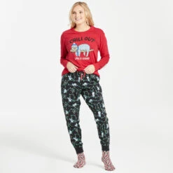 LIFE IS GOOD Women's Chillin' Sloth Snuggle Up Sleep Joggers -Fam By Style 2075281 001 alt5