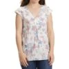 MAISON COUPE Women's Floral Cap Sleeve Top