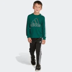 ADIDAS Boys' Split 3 Stripes Long Sleeve Tee -Fam By Style 2076878 308 alt2
