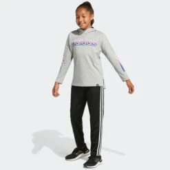 ADIDAS Girls' Long Sleeve Hooded Graphic Tee -Fam By Style 2076890 004 alt4