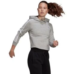 ADIDAS Women's Essentials 3-Stripes Cropped Hoodie -Fam By Style 2077888 006 alt3