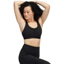 ADIDAS Women's Yoga Essentials Medium Impact Sports Bra -Fam By Style 2077973 001 alt4