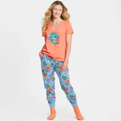 LIFE IS GOOD Women's Tropical Hibiscus Palm Coin Snuggle Up Relaxed Sleep Vee -Fam By Style 2079679 808 alt3