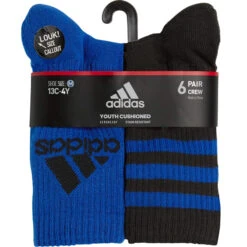 ADIDAS Boys' Cushioned Crew Socks, Assorted 6-Pack -Fam By Style 2081952 404 alt4