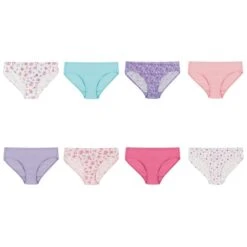 HANES Ultimate Girls' Pure Comfort Organic Cotton Hipsters. Assorted 8-Pack