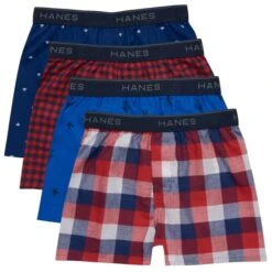 HANES Boys' Boxer Briefs W/ ComfortSoft Waistband, Assorted 4-Pack