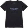 LIFE IS GOOD Women's Wildflower Dragonfly Short-Sleeve Vee