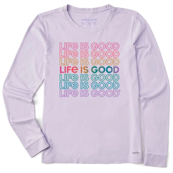 LIFE IS GOOD Women's Multi-Stack Long-Sleeve Crusher Tee 1 LIFE IS GOOD Women's Multi-Stack Long-Sleeve Crusher Tee