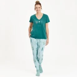 LIFE IS GOOD Women's Wildflowers Snuggle-Up Sleep Joggers -Fam By Style 2082679 430 alt5