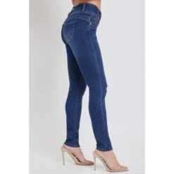 YMI Juniors' WannaBettaButt Mid Rise 3-Button Skinny Jean 7 YMI Juniors' WannaBettaButt Mid Rise 3-Button Skinny Jean -Fam By Style 2083003 403 alt2