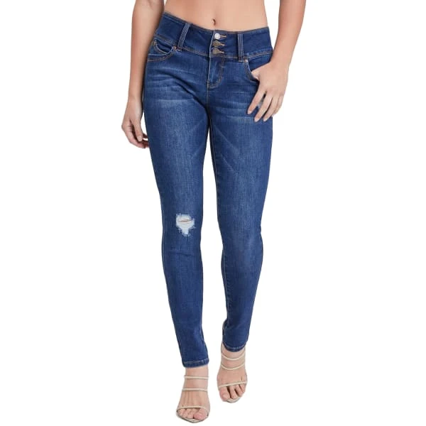 YMI Juniors' WannaBettaButt Mid Rise 3-Button Skinny Jean 1 YMI Juniors' WannaBettaButt Mid Rise 3-Button Skinny Jean
