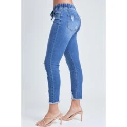 YMI Juniors' High-Rise Denim Ankle Jogger 7 YMI Juniors' High-Rise Denim Ankle Jogger -Fam By Style 2083004 405 alt2