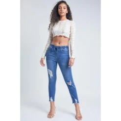 YMI Juniors' High-Rise Denim Ankle Jogger 8 YMI Juniors' High-Rise Denim Ankle Jogger -Fam By Style 2083004 405 alt3