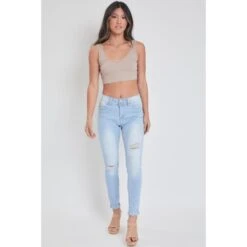YMI Juniors' WannaBettaButt Mid-Rise Ankle Jeans 9 YMI Juniors' WannaBettaButt Mid-Rise Ankle Jeans -Fam By Style 2083006 406 alt4