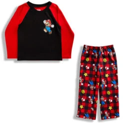 SUPER MARIO Boys' Long-Sleeve Pajama Set, 2 Piece