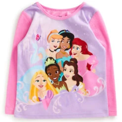 DISNEY Girls' Princesses Long-Sleeve Pajamas, 2-Piece Set -Fam By Style 2084058 607 alt2