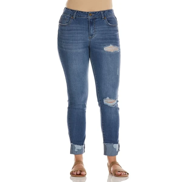 D JEANS Women's High-Waisted Recycled Wide Cuff Girlfriend Ankle Jeans 1 D JEANS Women's High-Waisted Recycled Wide Cuff Girlfriend Ankle Jeans