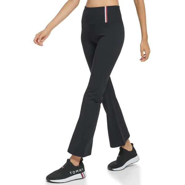 TOMMY HILFIGER Women's Sport High Rise Flare Compression Leggings 3 TOMMY HILFIGER Women's Sport High Rise Flare Compression Leggings - Image 3