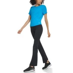 TOMMY HILFIGER Women's Sport High Rise Flare Compression Leggings 9 TOMMY HILFIGER Women's Sport High Rise Flare Compression Leggings -Fam By Style 2085564 001 alt4