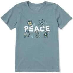 LIFE IS GOOD Women's Peace Turtles Short-Sleeve Tee