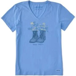 LIFE IS GOOD Women's Happy Trails Short-Sleeve Crusher Vee