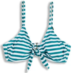 SAND CASTLE Juniors' Stripe Tie-Front Swim Top