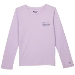 CHAMPION Girls' Long-Sleeve Marble Tee
