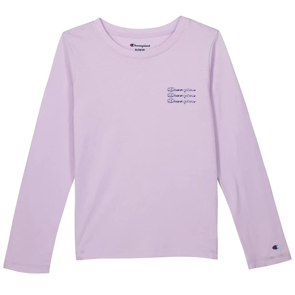 CHAMPION Girls' Long-Sleeve Marble Tee 1 CHAMPION Girls' Long-Sleeve Marble Tee