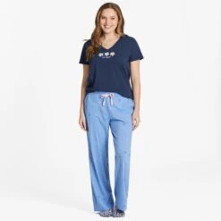 LIFE IS GOOD Women's Three Daisies Snuggle Up Relaxed Short-Sleeve Sleep Vee -Fam By Style 2087634 403 alt3