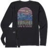 LIFE IS GOOD Women's Life Isn't Easy Long-Sleeve Crusher-LITE Tee