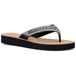 OLIVIA MILLER Women's Jeweled Flat Sandals