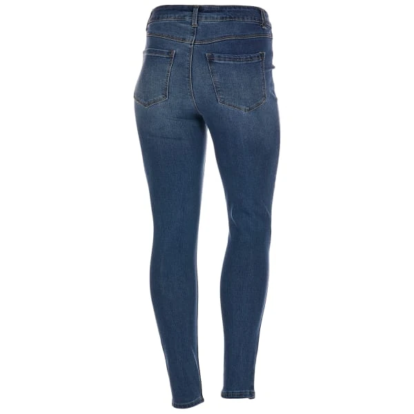 BLUE SPICE Juniors' High-Waist Recycled Stone Wash Skinny Jeans 2 BLUE SPICE Juniors' High-Waist Recycled Stone Wash Skinny Jeans - Image 2